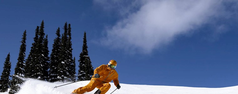 Hugh Apthorp orange skier